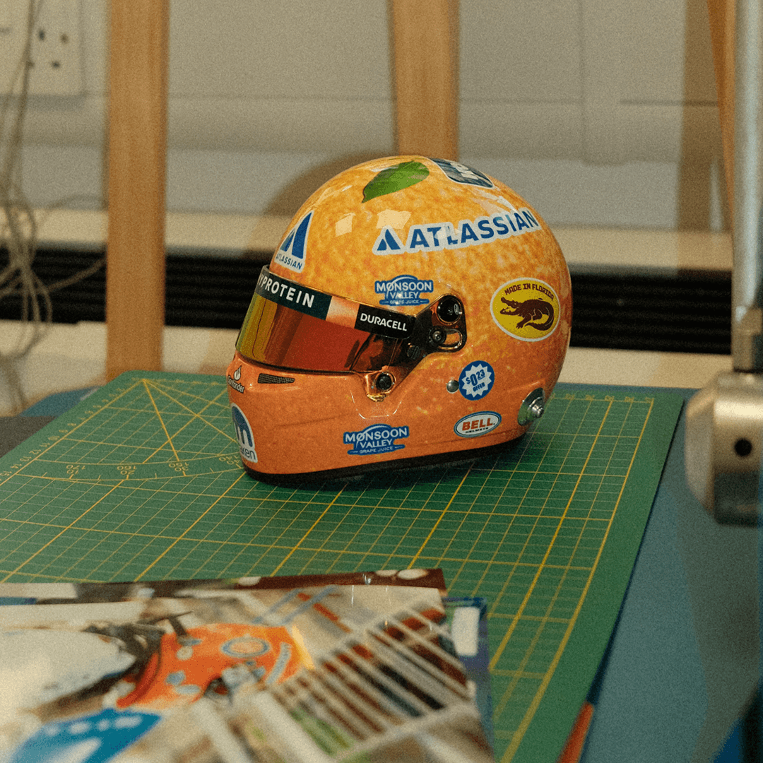 Alex Albon 2025 Miami GP Orange Edition Mini Helmet